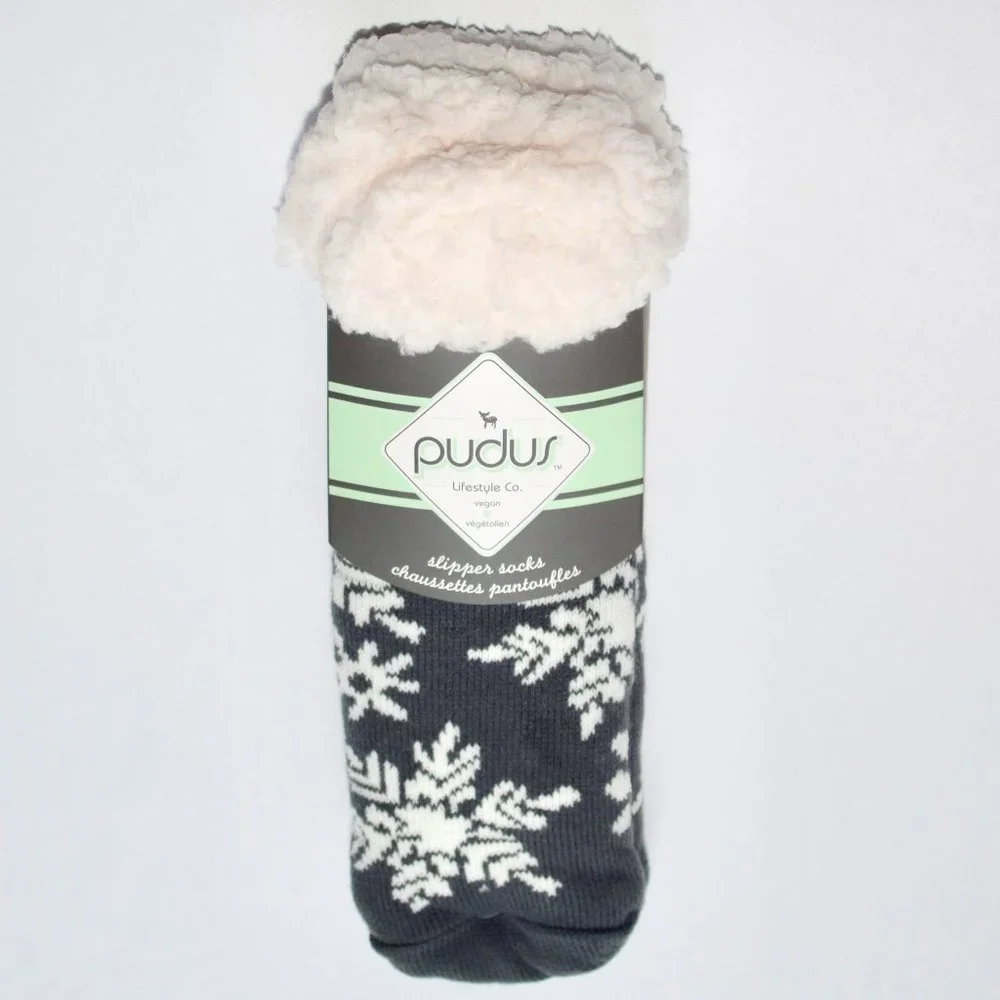NEW Pudus Snowflake Slipper Socks - One Size